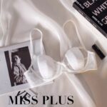 French Sheer Lace Red Bra for Large Bust Minimizing Support - Image 6