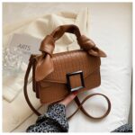 Stone Texture Top-Handle Crossbody Bag for Women