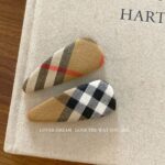 Khaki Plaid Fabric BB Hair Clip Sweet Retro Side Bang Hair Accessory