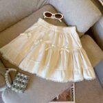 High-Waist Bow Tiered Lace Ruffle Mini Skirt - Image 23