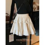 High-Waist Bow Tiered Lace Ruffle Mini Skirt - Image 22