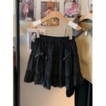 High-Waist Bow Tiered Lace Ruffle Mini Skirt - Image 20