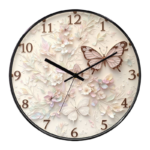 Butterfly Cream Art Silent Quartz Wall Clock - Image 7