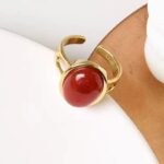 Retro Red Crystal Open Ring – Adjustable Luxury Ring - Image 5