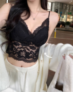 French Lace Padded Camisole Crop Top for Women - Image 15