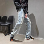 Blue Zipper Jeans - Image 4