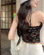 French Lace Padded Camisole Crop Top for Women - Image 14