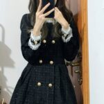Elegant Ruffle Trim Slim Fit Long Sleeve Mini Dress - Image 4
