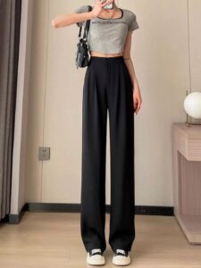 Black High-Waist Wide-Leg Formal Pants - Image 11
