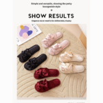 Elegant Bow Indoor Slippers – Soft, Non-Slip, Quiet Comfort - Image 2