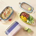 Japanese Double-Layer Stainless Steel Lunch Box – Portable & Leak-Proof Bento for Adults