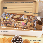 Capybara transparent pencil case cartoon cute student stationery storage bag capybara high value waterproof pencil case