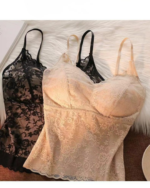 Jacquard Lace Back Beauty Padded Camisole Top - Image 10