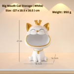 Light Luxury Crown Lucky Cat Key Storage Tray - Image 2