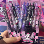 Kuromi Sanrio Click Pen – 0.5mm Quick-Drying Gel Pen for Students