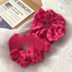Dragon Fruit Plaid Scrunchie – Trendy K-Style Hair Tie - Image 3