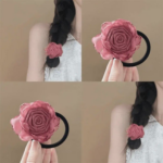 Dried Rose Hair Tie – Handmade Floral Hair Accessory - Image 2