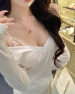 French Lace Padded Camisole Crop Top for Women - Image 11