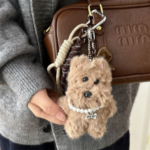 Adorable Westie Plush Keychain – Fluffy Dog Bag Pendant - Image 7