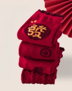 Red Lucky Mid Calf Socks Festive Matching Couple Socks - Image 21