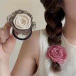 Dried Rose Hair Tie – Handmade Floral Hair Accessory - Image 3