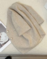 Light Coffee Short Sleeve Cropped Tweed Blazer Elegant Women Top - Image 6