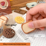 Creative Chocolate Eraser Simulation Shape Bread Biscuit Eraser Fun - Image 2