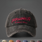 Distressed Embroidered Letter Baseball Cap
