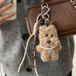 Adorable Westie Plush Keychain – Fluffy Dog Bag Pendant - Image 2