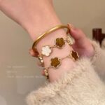 Floral Bracelet for Women – Elegant Chinese Style Adjustable Bangle - Image 3