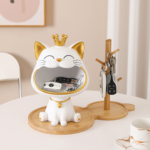 Light Luxury Crown Lucky Cat Key Storage Tray - Image 3