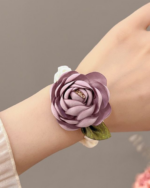 Rose Camellia Floral Scrunchie Hair Tie Elastic Hair Band - Image 4