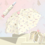 Floral Heart Print Auto Folding Umbrella - UV Protection & Sun/Rain Use