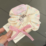 Ballet Princess Bow Lace Scrunchie – Korean Cute Cream Hair Tie - Image 4