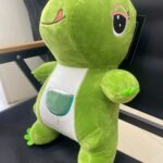 Adorable Pink and Green Dinosaur Plush Toy with Pocket - Ultra-Soft Stuffed Dino Soft Toy