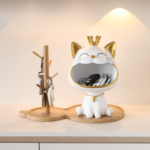 Light Luxury Crown Lucky Cat Key Storage Tray - Image 4