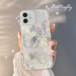 French Retro 3D Butterfly Glitter Phone Case – Elegant Protective Cover - Image 5