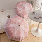 French Style Sun & Rain Umbrella - Durable Automatic Folding UV Protection - Image 2