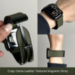 Crazy Horse Leather Magnetic Apple Watch Band – Sport Style Strap - Image 2