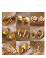 Gold Metal Hoop Earrings – Retro Elegant Design - Image 11