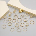 22PCS Butterfly Open Ring Set – Heart Joint Rings - Image 2