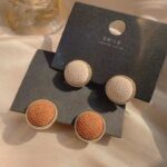 Textured Retro Stud Earrings – Elegant Metal Earrings - Image 6