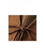 Brown Suede Layered Tie V-Neck Crop Vest - Image 7