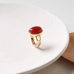 Retro Red Crystal Open Ring – Adjustable Luxury Ring - Image 4
