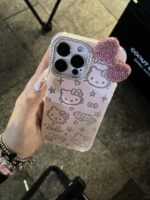 Hello Kitty Rhinestone Bowknot Full Coverage Phone Case for Apple Phones - Image 2
