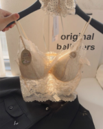 French Lace Padded Camisole Crop Top for Women - Image 2