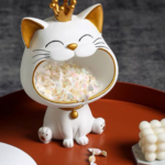Light Luxury Crown Lucky Cat Key Storage Tray - Image 6