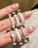 Chinese Style Brushed Open Ring – Luxury Adjustable Couple Ring - Image 2