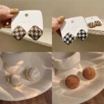 Textured Retro Stud Earrings – Elegant Metal Earrings - Image 2