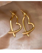 Gold Metal Hoop Earrings – Retro Elegant Design - Image 8